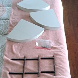 3 White Corner Shelves